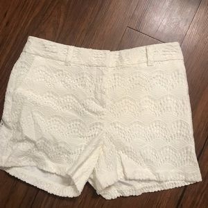 loft White lace shorts